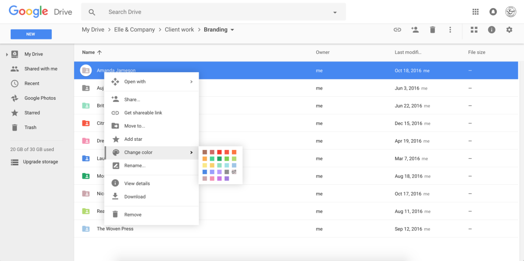 Organize with Folders
