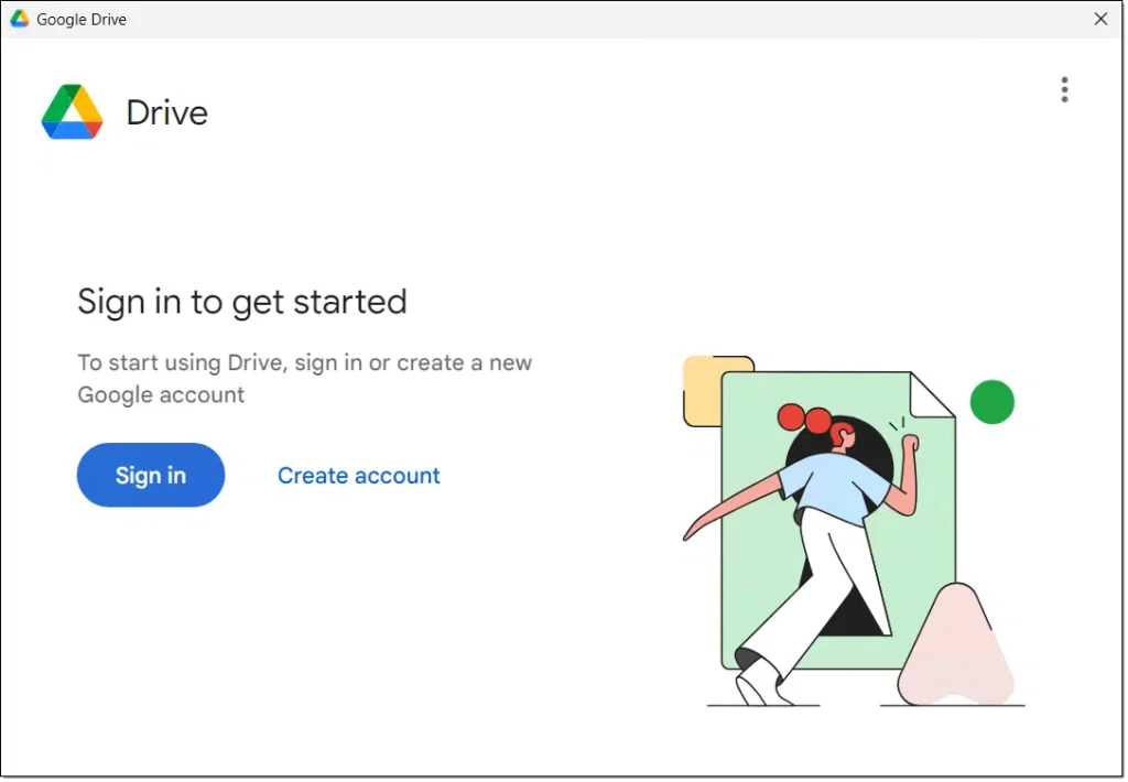 Sign In or Sign Up google drive