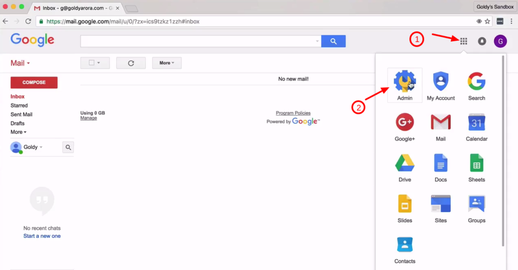 Go to: admin.google.com