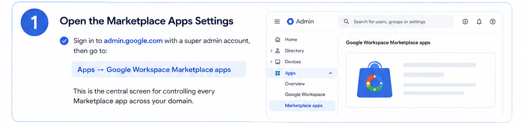 1. Open the Marketplace Apps Settings